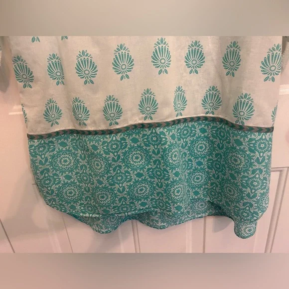 3/$30✨🩵Hatley Summer Travel Turquoise Tunic ☀️🏖️⛱️~ Large ~ 100% Cotton - Picture 6 of 11